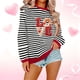 thumbnail image 1 of Xuyuer Christmas Sequins Sweatshirts Women Jolly Patch Crewneck Loose T-Shirt Xmas Long Sleeve Pullover Top, 1 of 6