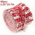 thumbnail image 3 of 40Pcs Jelly Roll Fabric Strips for Quilting and Sewing, 2.6" x 20" Precut Fabric for Crafting, Valentine's Day Holiday Fabric, 3 of 6