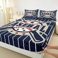 thumbnail image 3 of Castle Fairy Adults Female Men Baseball Gamer Twin Sheet Sets 3pcs,Abstract Geometric Stars Stripes Twin Fitted Sheet Microfiber,Sport Vintage Aesthetic Breathable Flat Sheet, 3 of 7