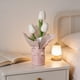 thumbnail image 1 of Decoración de plantas en maceta con flores artificiales simuladas de tulipanes – Arreglo de tulipanes en PU Negro Rosa Blanco, 10,24 pulgadas, adorno de oficina en casa sin mantenimiento, 1 of 6