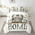 thumbnail image 2 of Manfei Home Wooden House Bedding Comforter Set 7-Piece, Cartoon Farmhouse Rooster King Bedding Sets, Rustic Animal Reversible Bed Sheets, Luxury Bedroom Decor, 2 of 7