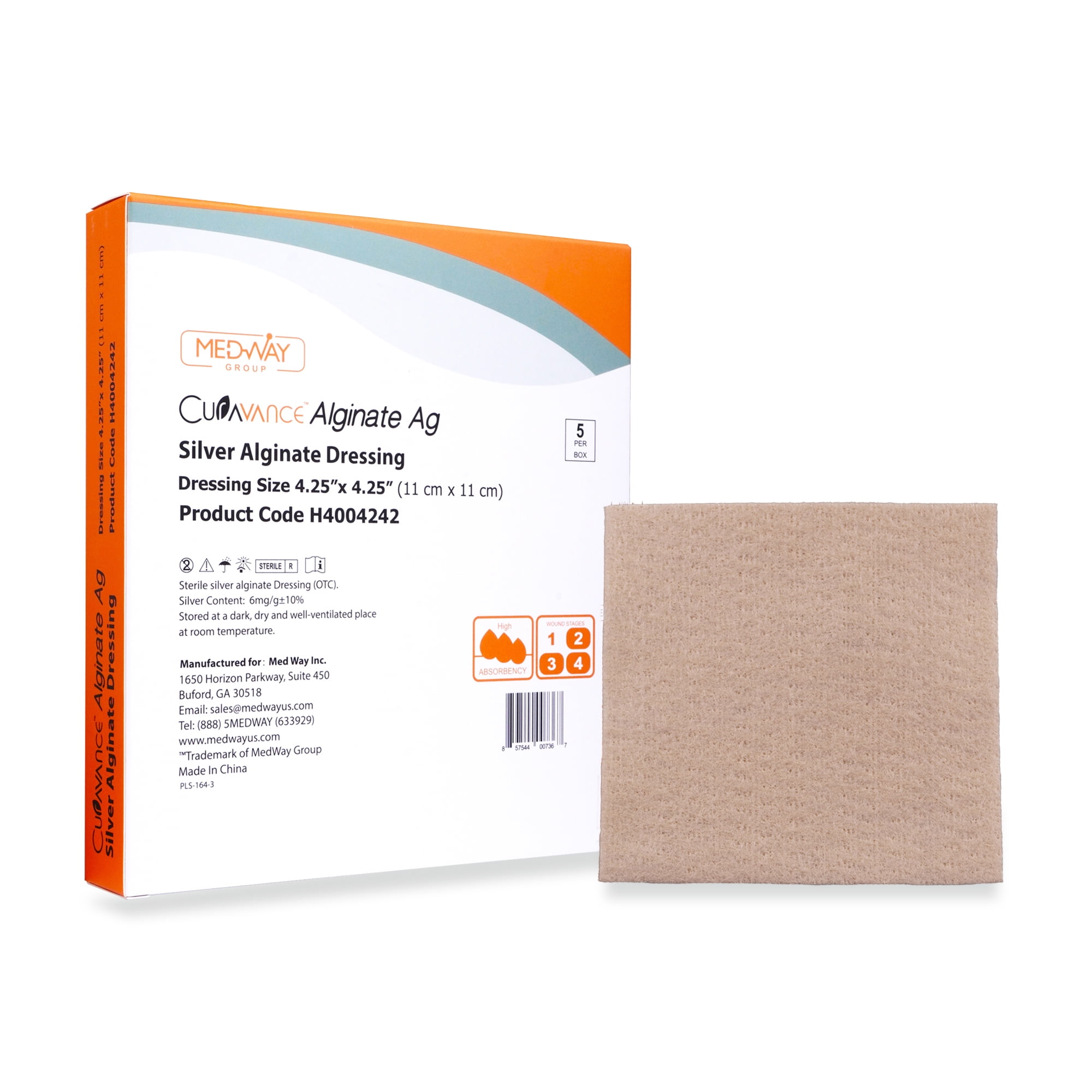 ag silver dressing Aquacel Ag Advantage Silver Hydrofiber Dressing 4 X 5 Inch Rectangle Sterile, Box of 10