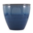 thumbnail image 4 of Suncast Seneca 16 Inch Ombre Decorative Resin Planter Pot, Blue/Brown (2 Pack), 4 of 10