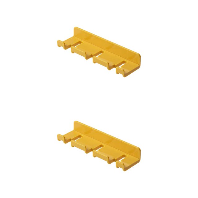 Monstrate Gancho montado en la pared Soporte para cepillos de Puerta a prueba de humedad Ganchos para ropa Estante de almacenamiento Amarillo 2piezas