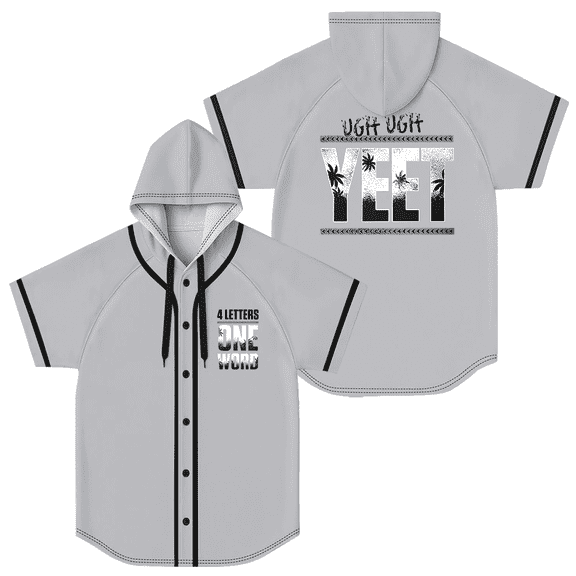 Jey Uso Four Letters One Word Baseball Jersey Women Men Hooded Short Sleeve Shirt Casual Trendy T-shirt