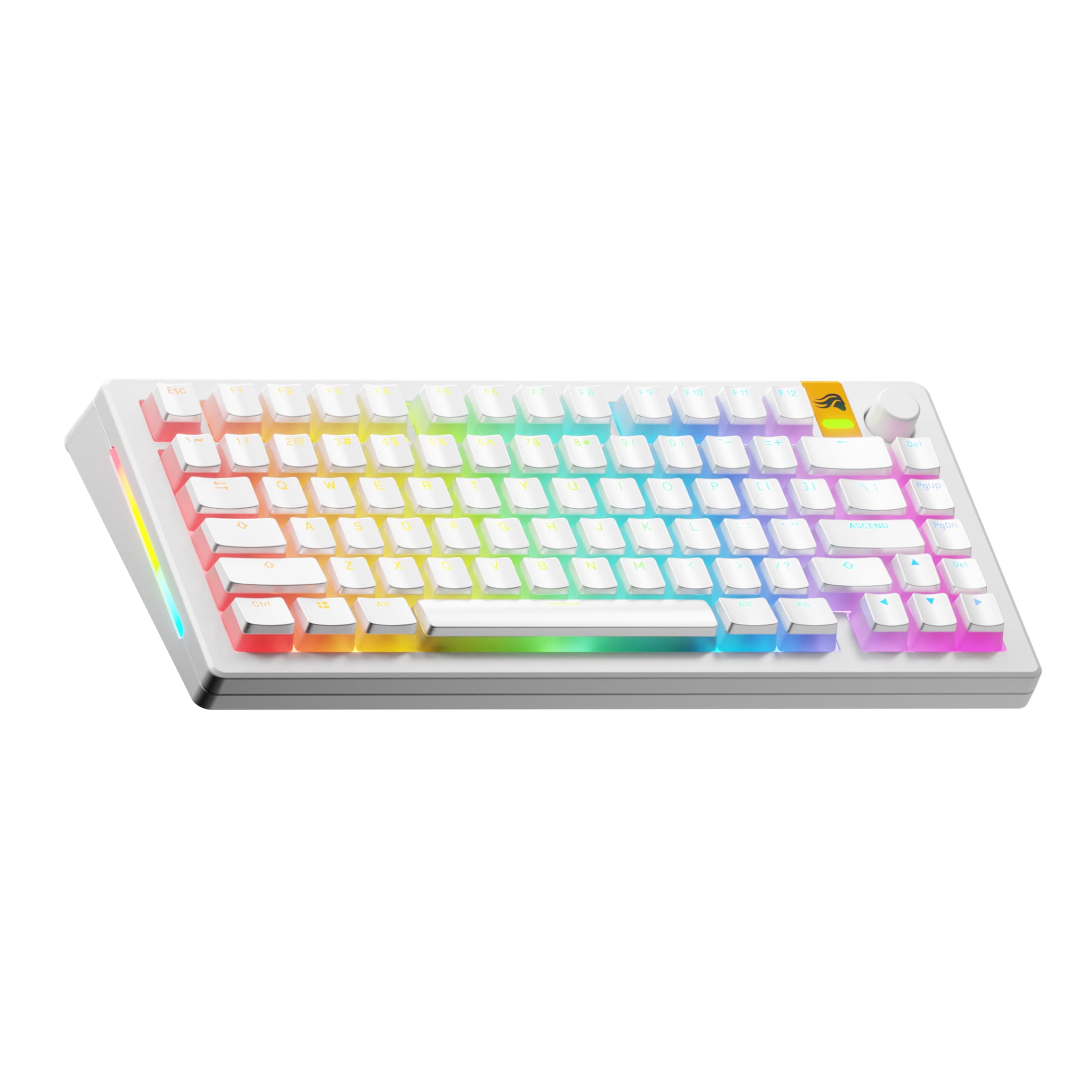 Glorious Gaming GPBT Aura Pudding Keycaps - Fits with Compact, TKL, Full Size Mechanical Gaming Keyboards - White
