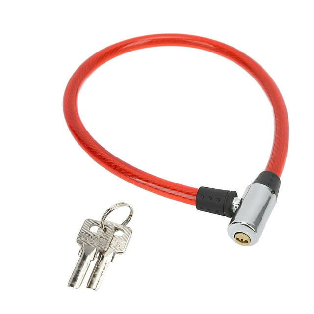 Bicycle Cable Lock, Sturdy and Durable, Steel, Portable, Wide Application, Easy to Use, for Bicycle, Motorcycle, Gate, Red