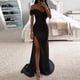 thumbnail image 3 of Vestidos de fiesta con hombros descubiertos para mujer, sexys, con lentejuelas, sin mangas, lisos, largos hasta el suelo, elegantes vestidos de noche para dama de honor, vestidos de fiesta, 3 of 5