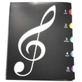 thumbnail image 1 of Music Themed Folder Holder Writable Musicians Treble Clef Sheets Piano Choir Paper Store Read Psalm Song Recitals Concert Protector 20 Page Portable Student Organizer,1* music clip,black, 1 of 8