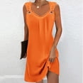 thumbnail image 2 of ShomPort Summer Sleeveless Elegant Dresses for Women Fashion V Neck A-Line Knee Length Dresses, 2 of 5