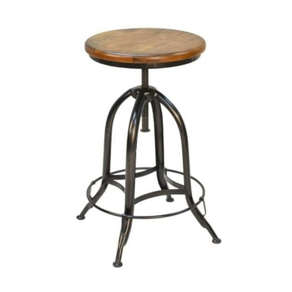 Carolina Classics Jovani Adjustable Stool in Chestnut and Black