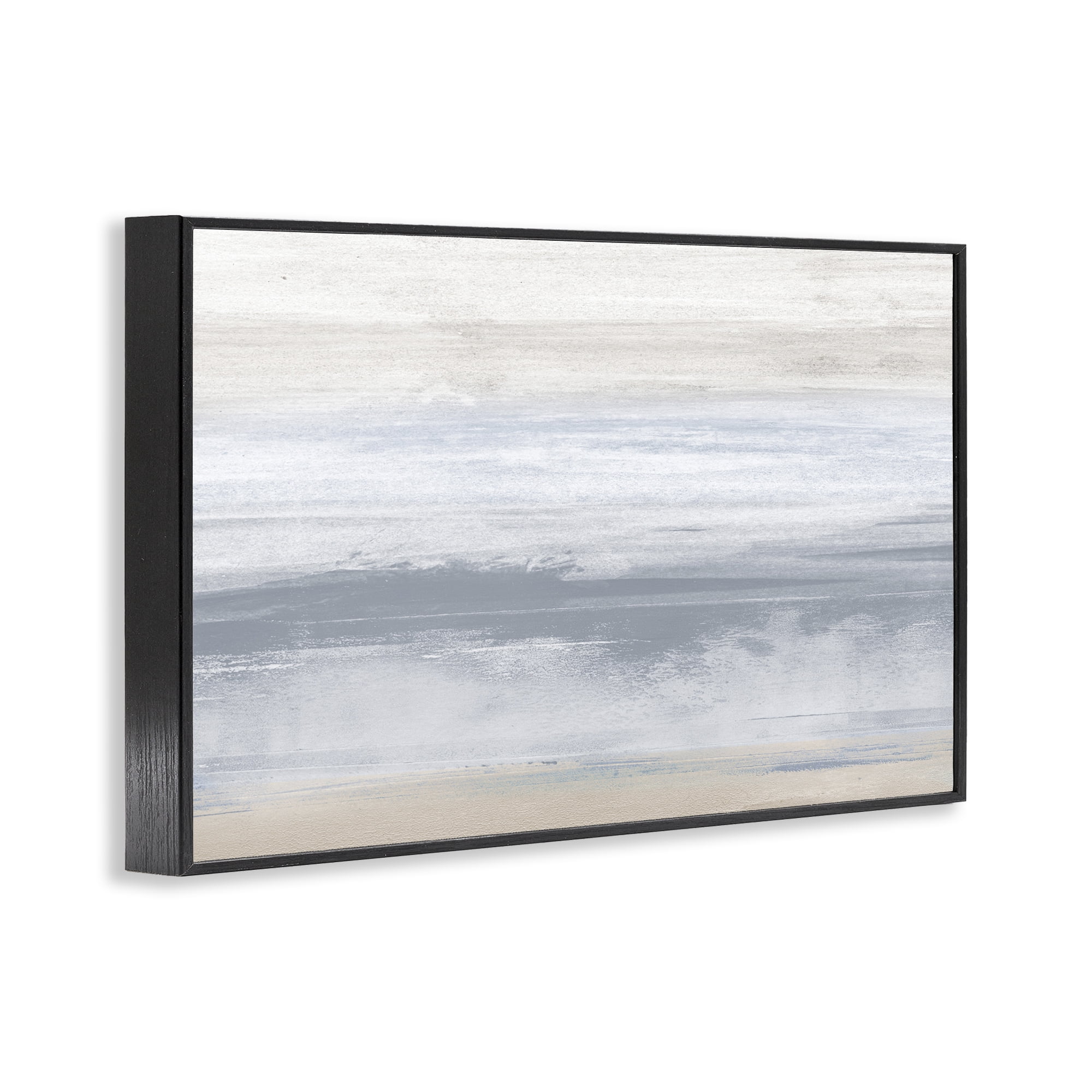 Stupell Industries Serene Blue Feeling Landscape Painting Black Framed Art Print Wall Art, 24 x 16