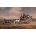 thumbnail image 2 of Charles Cooper Henderson 18x13 Black Ornate Wood Framed Double Matted Museum Art Print Titled - Mail Coaches on the Road- the Louth-London Royal Mail Progressing at Speed, 2 of 5