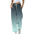 thumbnail image 2 of Trushirts Women's Polyester Casual Pants - Multicolor Gradient, Loose Fit, Elastic Waist, Side Pockets, Size L for Daily Wear, 2 of 5