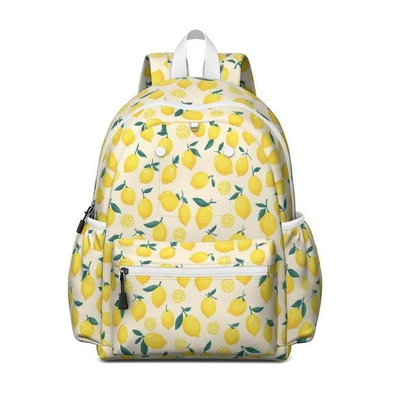 Lemon Backpack for School,Cute School Bag,Schoolbag with Adjustable Shoulder Straps & Padded Back,13.4"x11"x4.7"