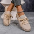 thumbnail image 2 of uvwlwu Women's Casual On Shoes Breathable Mesh Lace Up Flat Comfortable Walking Shoes For Daily Wear Fashion Sneakers(Beige,7), 2 of 9