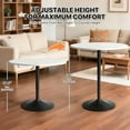 thumbnail image 3 of PRZL 31" Round Bar Table Height Adjustable 26"-35" Pub Table with Enlarged Base for Living Room Patio Bistro Café, White, 3 of 17