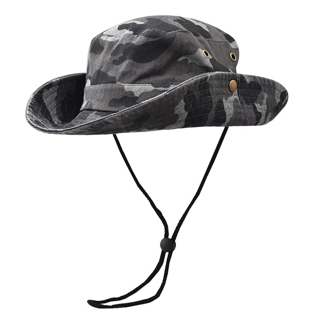 Baywell Men's Sun Camouflage Hat UPF 50+ Wide Brim Bucket Hat Windproof