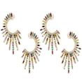 thumbnail image 2 of 2Pair Simple Irregular Geometric Semi?circular C?shaped Full Decoration Fashion Earrings, 2 of 5