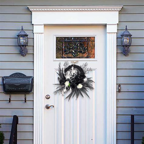 Wzzjkit Couronne Sombre d'Halloween Décoration de Fête Décorations Suspendues pour Porte