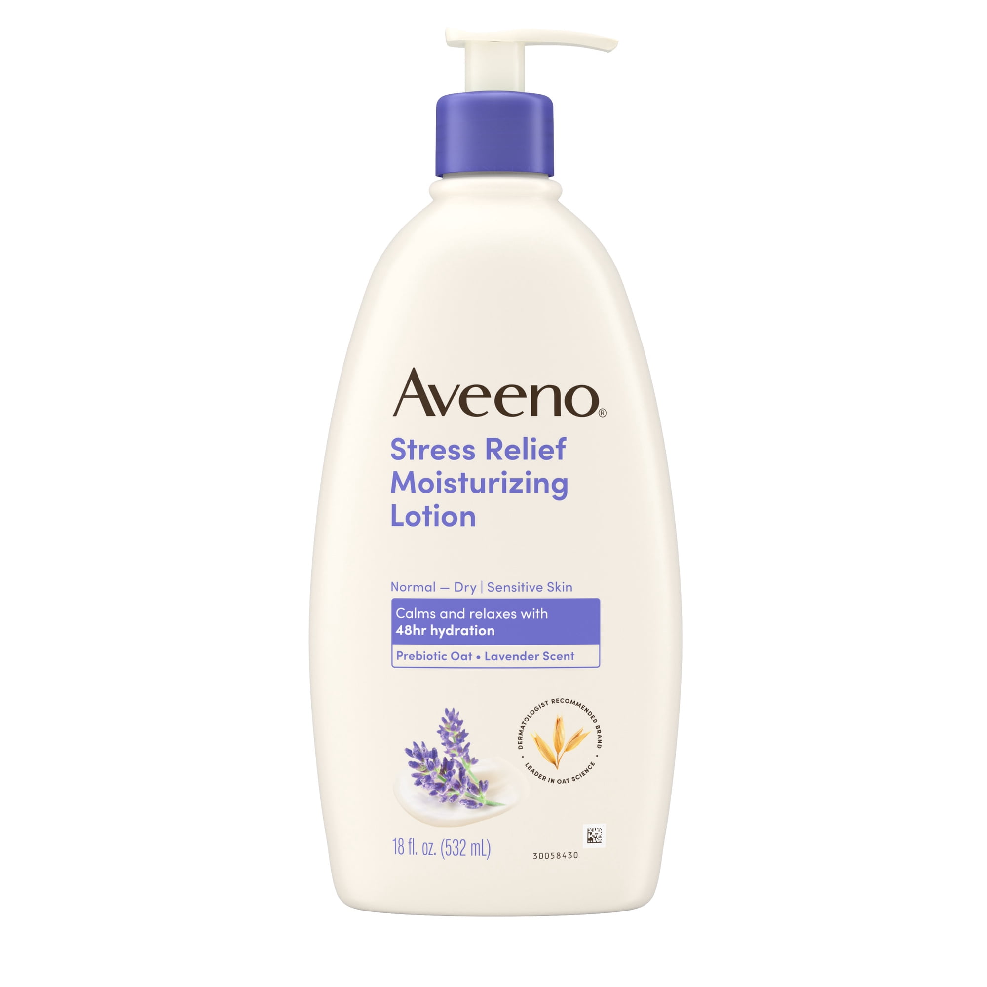 Aveeno Stress Relief Body Lotion, Lavender Scent, 18 Fl oz