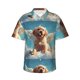 thumbnail image 1 of Balery Cute Angel Winged Dog Camisas hawaianas de manga corta para hombre, camisas playeras de corte holgado, camisas de vacaciones con botones,Medium, 1 of 7