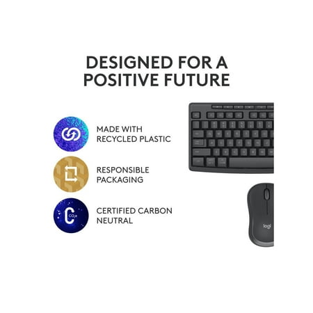 Logitech - MK370 Combo for Business Full-Size Wireless Keyboard and Mouse Bundle with Secure Logi Bolt USB Connection - Graphite