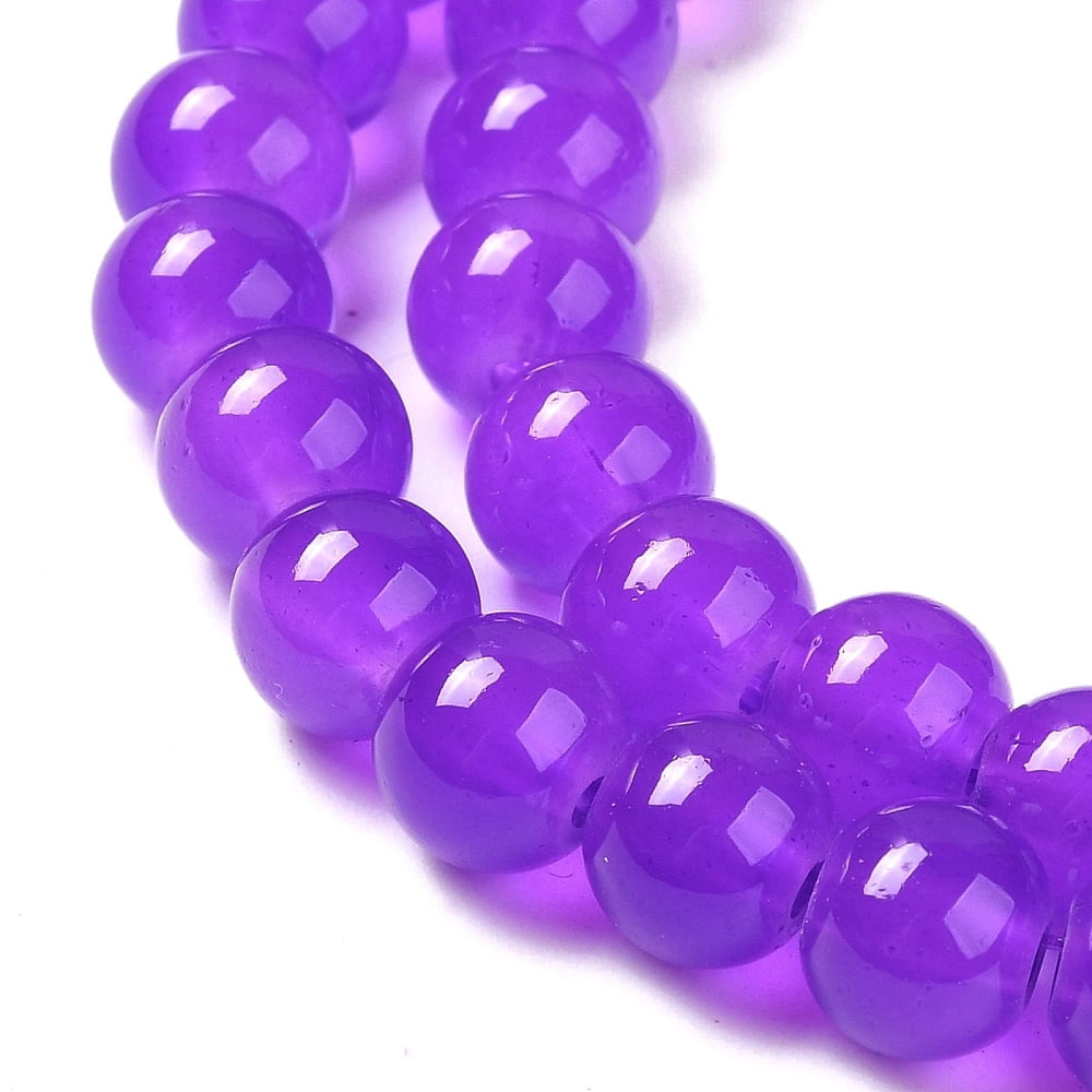 Baking Painted Imitation Jade Glass Round Bead Strands Dark Violet 8.5~9mm Hole: 1.5mm about 100~105pcs/strand 31.8 inch 20Strand