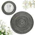 thumbnail image 2 of 1Pc Non Slip Heat Resistant Cotton Circle Table Mats,Round Braided Placemats Woven Placemats,15 inch Vintage Round Table Placemat,Washable Round Placemats for Kitchen Dining Table Decor,Black, 2 of 9