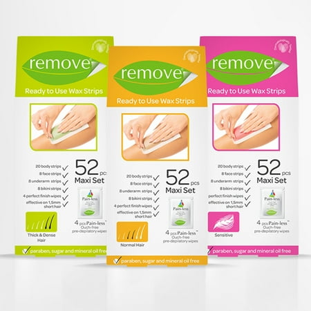 REMOVE™ Ready to Use Wax Strips 52 Pieces (Thick ...