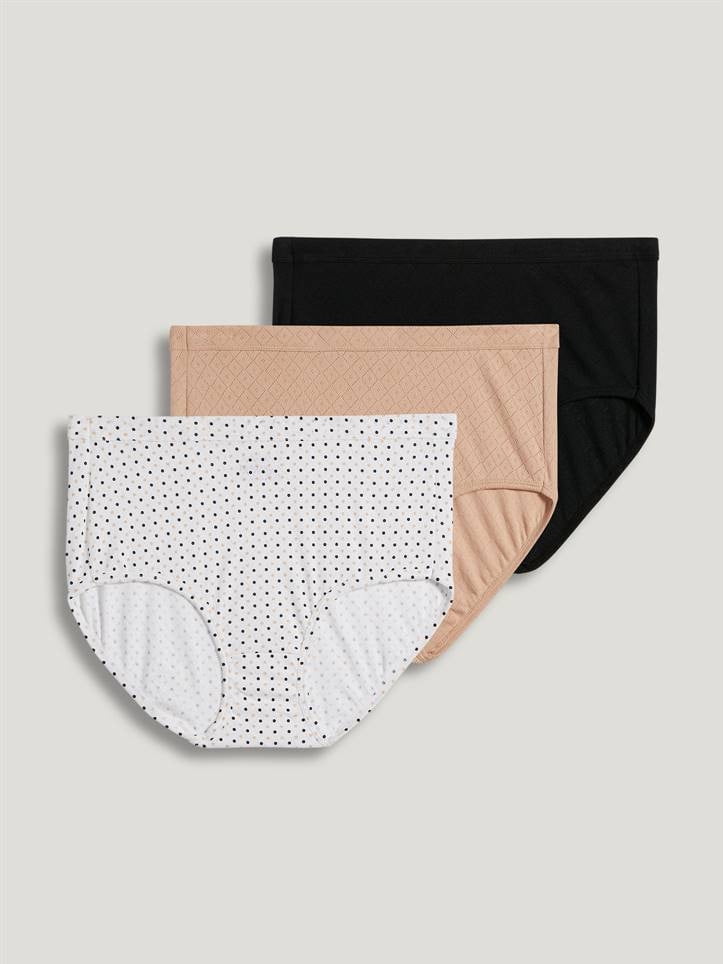 Jockey Jockey Women's Elance Breathe Brief 3 Pack, Light/Simple Dot