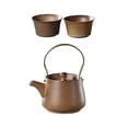 thumbnail image 4 of Tetera de cerámica tradicional con tapa, calentador de leche con filtro de té con 2 tazas de Infusor de té para restaurante, Hotel, Picnic doméstico marrón Macarena Tetera, 4 of 8
