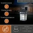 thumbnail image 2 of Ridge 6.5-in. W 1 Light Aluminum Black Motion Sensor Dusk to Dawn Outdoor Wall Lantern Clear Glass, 2 of 11