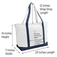 thumbnail image 4 of DALIX Quality Canvas Tote Bags Large Beach Bags Navy Blue Monogrammed X, 4 of 8