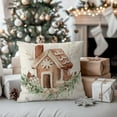 thumbnail image 2 of Merry Christmas Pillow Covers 18x18 Set of 4 Gingerbread House Hot Cocoa Decorations Green Neutral Christmas Decor Hello Winter Holiday Decorative Throw Pillow Cases for Home Bedroom Couch, 2 of 6