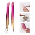 thumbnail image 4 of Nail Tweezers Multifunctional Double-ended Straight/Curved Anti-slip with Silicone Pressing Head Rhinestones Picker Stainless Steel DIY Manicure Tweezers Nail Art Tool for Beauty Salon, 4 of 8