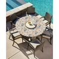 thumbnail image 3 of Fitted Tablecloth for Round,Vintage Christmas Snowman Shell Starfish Table Cover with Elastic Edge Waterproof Table Cloth,Marine Life on Beige Circle Covers for Kitchen Picnic Party, 3 of 6