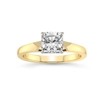4 Carat IGI Certified Cushion Shape Lab Grown Diamond Engagement Ring | 14K Yellow Gold | Arielle Solitaire Diamond Ring | FG-VS1-VS2 Quality Friendly Diamonds