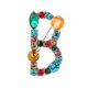thumbnail image 1 of Llavero con letras Fiudx con purpurina dorada para mujeres y niñas, 1 of 2