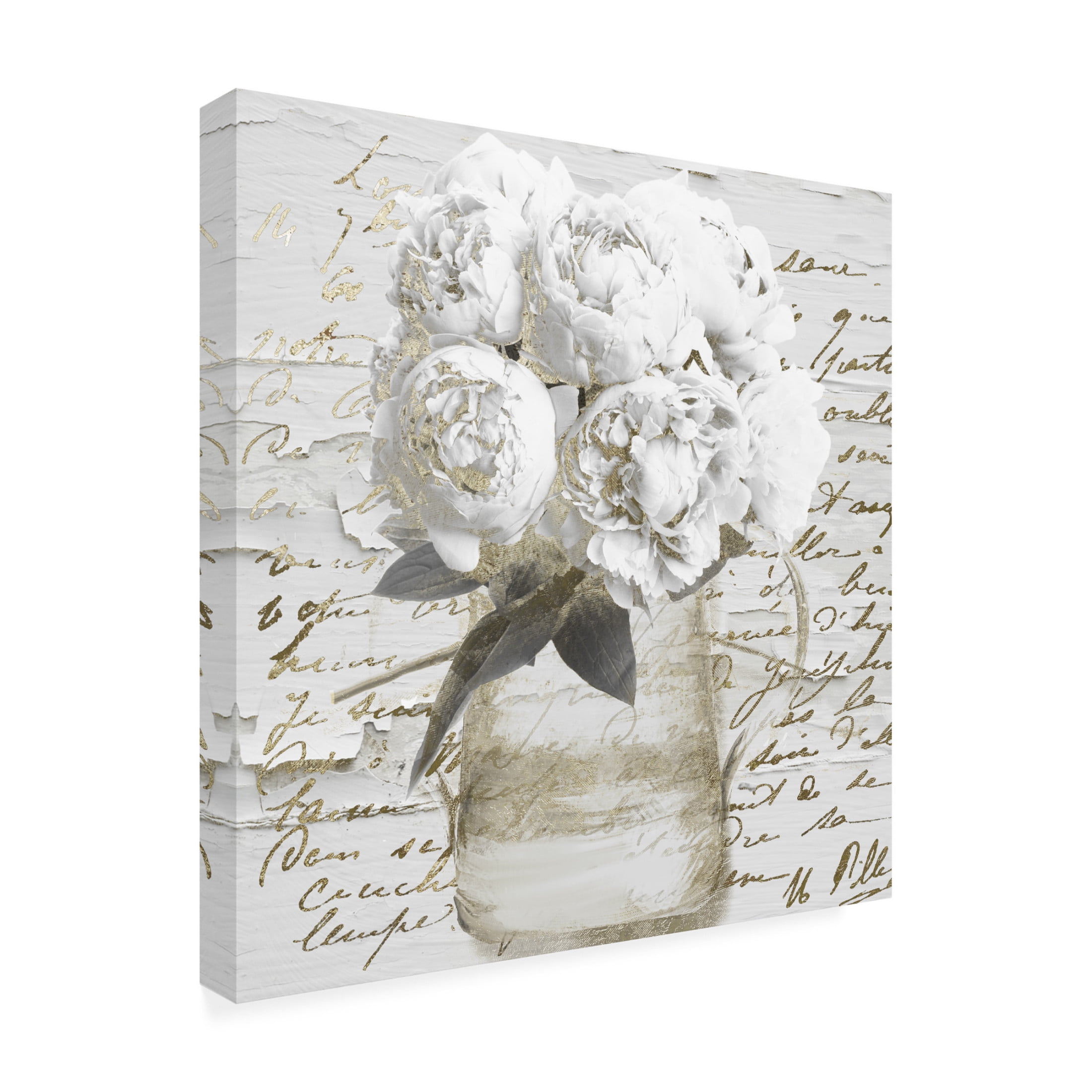 Canvas Wall Art - Sasha 'Bisous' Wall Art for Living Room, Bedroom, or Office Décor by Trademark Fine Art - 14 x 14 Inches