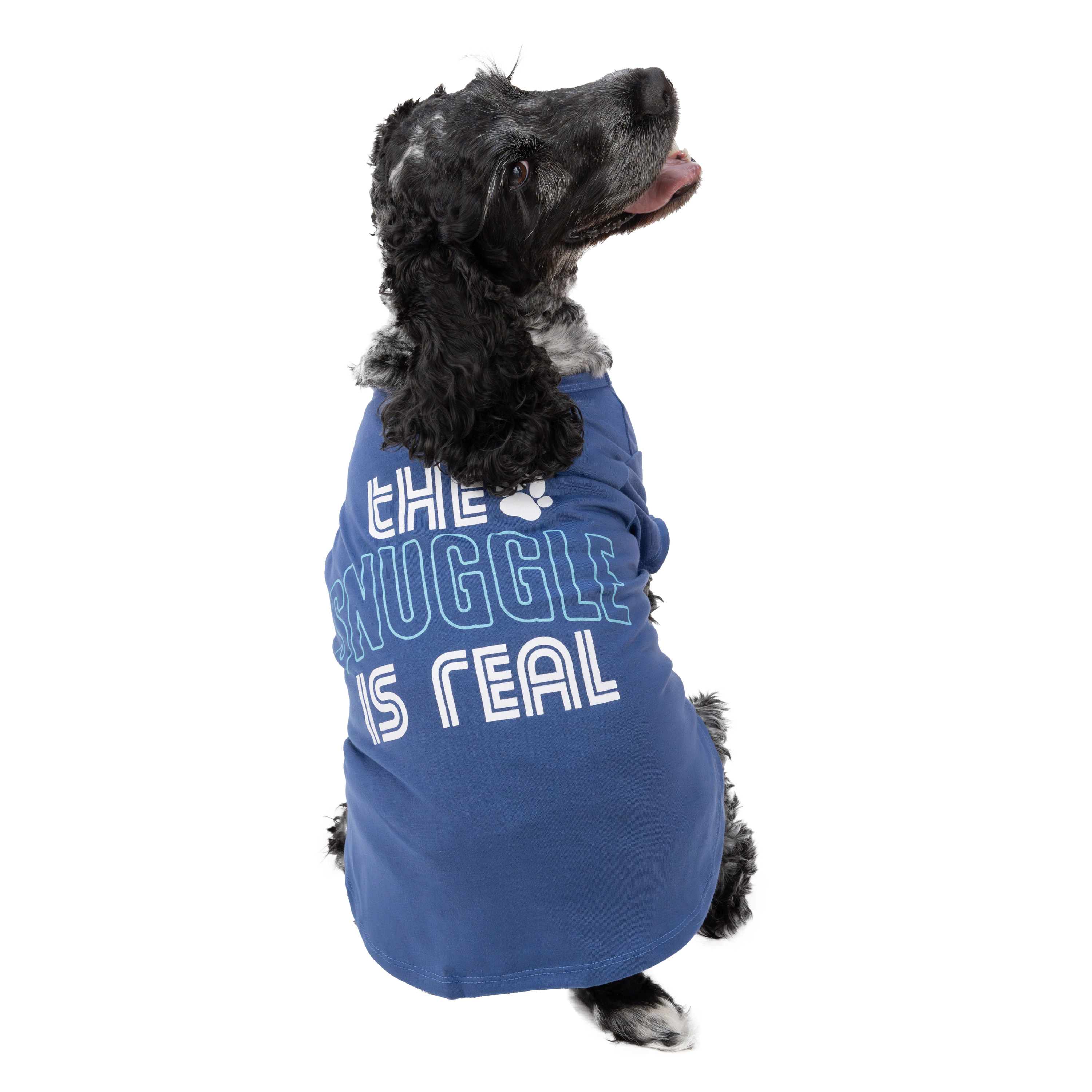 Vibrant Life The Snuggle Is Real Dog T-Shirt, Blue, Medium