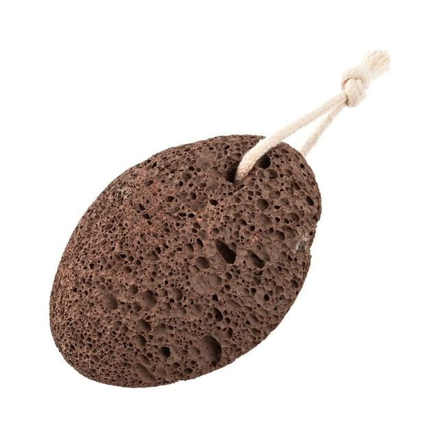 Graflsoa Dual-Sided Volcanic Pumice Stone for Foot Care - Removes Calluses & Dead Skin, Promotes Relaxation & Blood Circulation, Easy to Hang & Store, Natural Brown (Foot Scrubber)