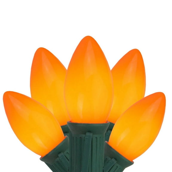Northlight 25ct C9 Opaque String Lights Orange - 24' Green Wire