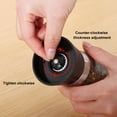 thumbnail image 4 of Manual Spice Grinder Stainless Steel & Glass - Pepper Salt Sesame Spice Grinding Bottle, Adjustable Coarseness Seasoning Mill, Durable Kitchen Tool for Home Cooking & Spice Prep, 5*3in, Black, 4 of 6