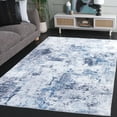 thumbnail image 3 of SAFAVIEH Santa Monica Jessy Abstract Machine Washable Area Rug, Ivory/Blue, 5' x 8', 3 of 13