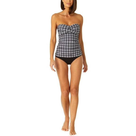 Anne Cole womens  Twist Front Shirred Bandeaukini, S