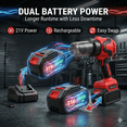 thumbnail image 4 of Cordless Leaf Blower Vacuum, 21V Brushless Electric Leaf Blower with 2 Batteries and Charger, Battery Powered Lawn Blower, 2-in-1 Small Handheld Blower Vacuum with Storage Case for Lawn Care,, 4 of 7
