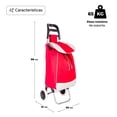 thumbnail image 2 of Carrito Plegable Multifuncional Queen Sense Ideal Para Mandado Supermercado Con Bolsa De Lona Color Rojo, 2 of 6