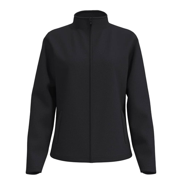Chamarra Simply Basic para Mujer, Polar,con Cuello Alto, Bolsas en Costados Negro Talla EG
