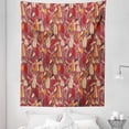 thumbnail image 1 of Banana Tapestry, Autumn Leaves Foliage Tropical Climate Hand Drawn Warm Tones Illustration, Fabric Wall Hanging Decor for Bedroom Living Room Dorm, 5 Sizes, Pale Maroon Ecru Ruby, by Ambesonne, 1 of 1